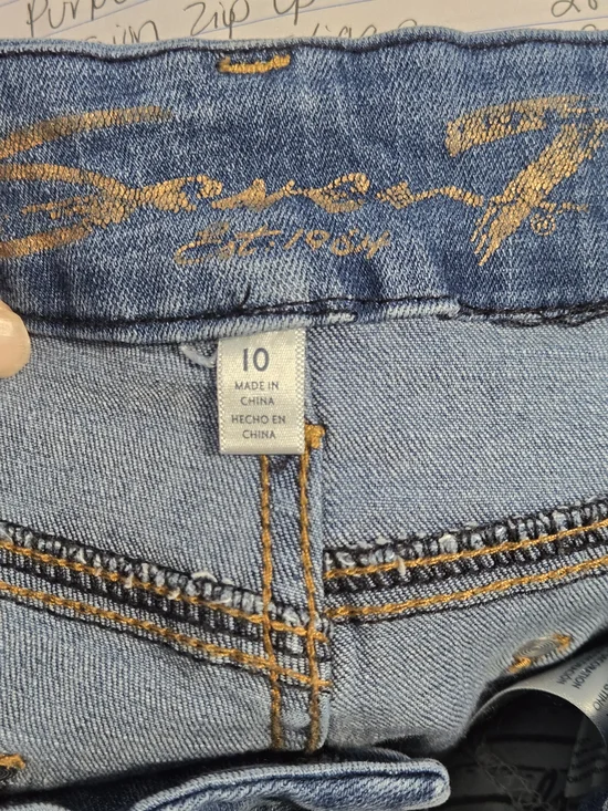 Seven7 Skinny Jeans Size 10 Medium Wash Distressed Stretch Denim High Rise - Picture 8 of 9